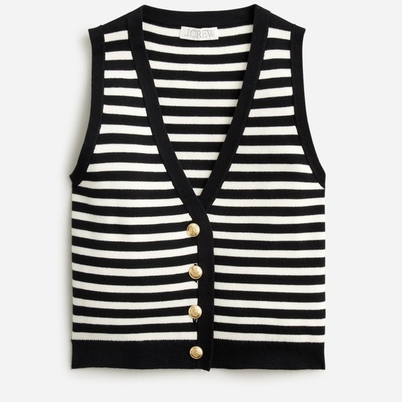 J. Crew Tops - J. Crew Black and White Striped Tank Top